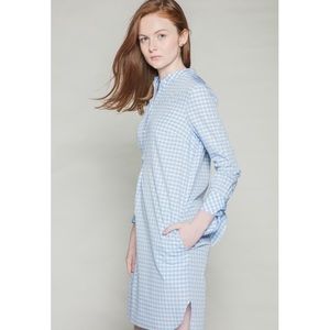 August Morgan Blue and White Shirt Dress